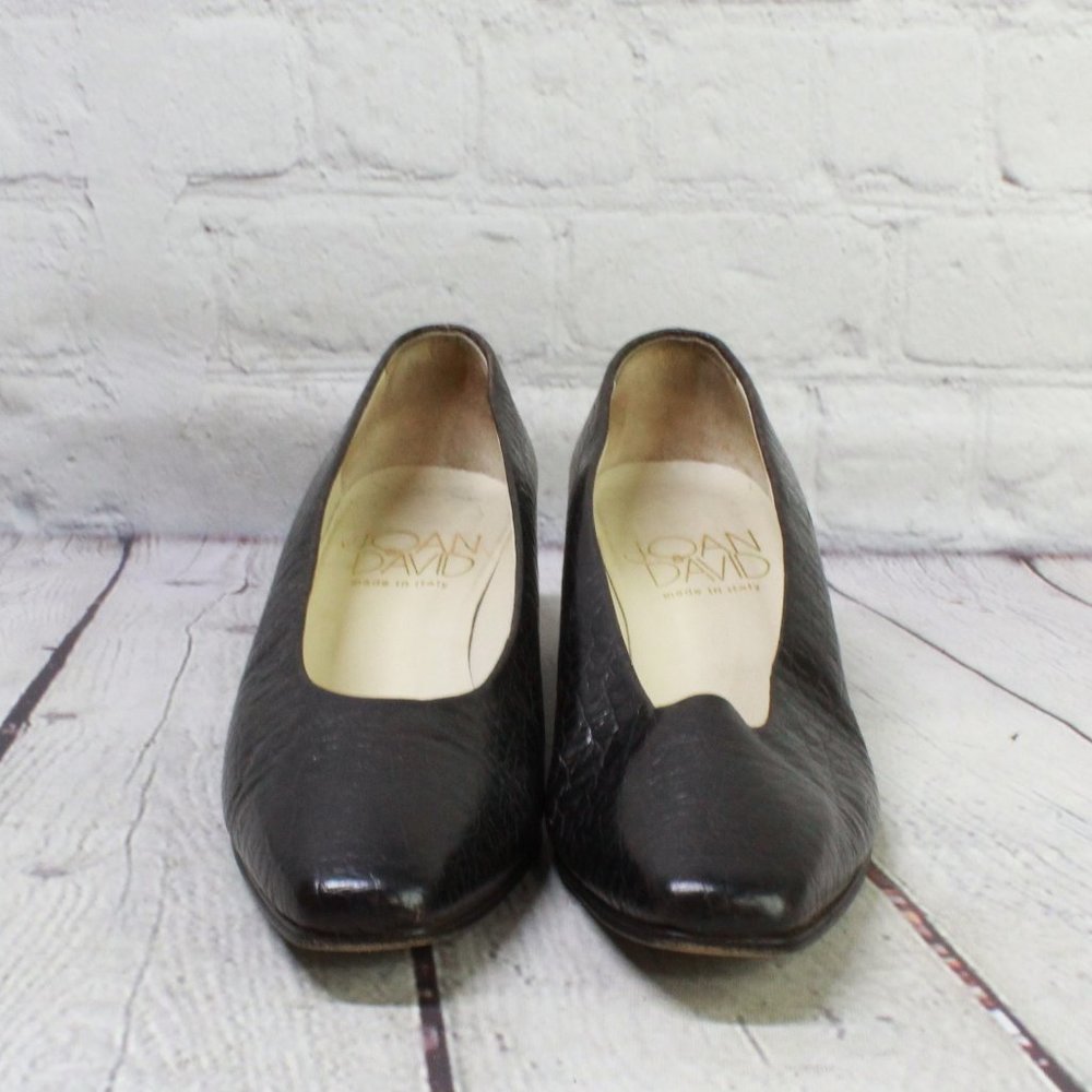 Joan & David Black Patent Leather Slip On Pumps Heel Shoes Size 6.5 B - Picture 4 of 9